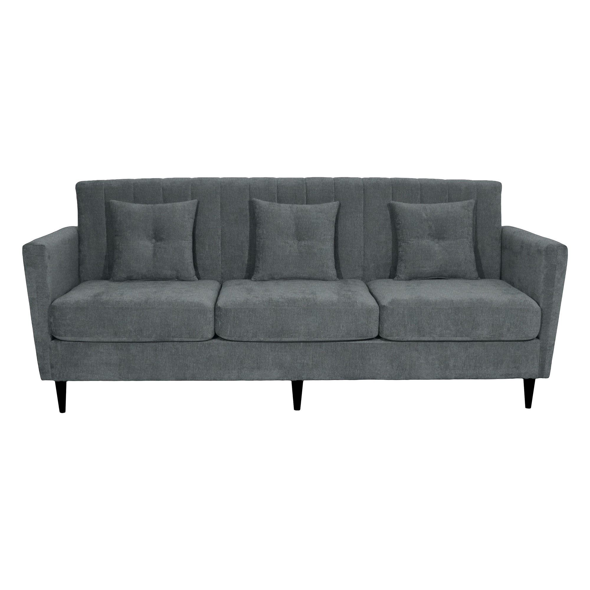 Canapea fixa Andy 3 locuri, gri inchis