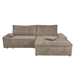 Coltar living extensibil pe stanga, Otti, cu spatiu depozitare, maro deschis, 273 x 175 x 78 cm, 2C