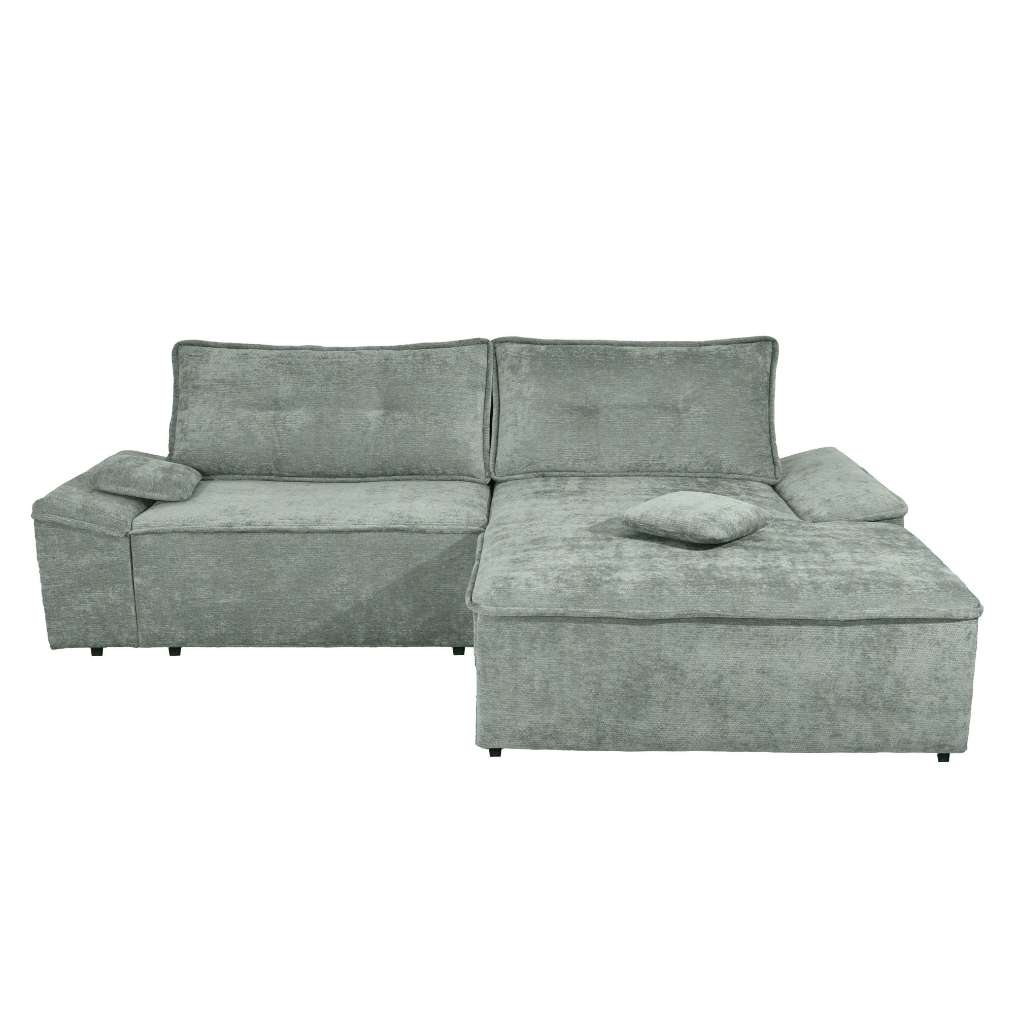 Coltar living extensibil pe stanga, Otti, cu spatiu depozitare, gri deschis, 273 x 175 x 78 cm, 2C