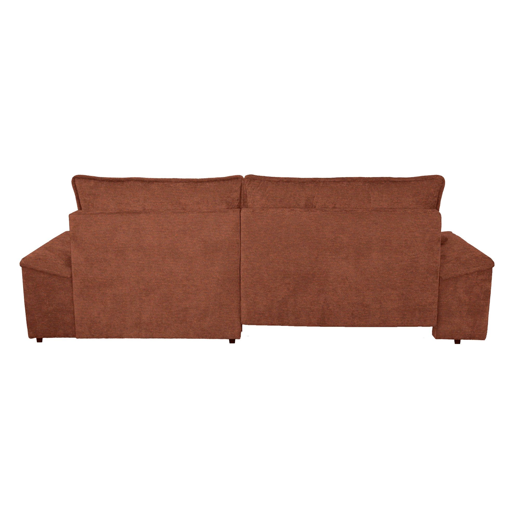 Coltar living extensibil pe stanga, Otti, cu spatiu depozitare, caramiziu, 273 x 175 x 78 cm, 2C - imagine 6